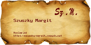 Szuszky Margit névjegykártya