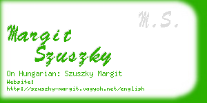 margit szuszky business card